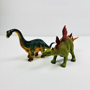 2009 Plastic Dinosaur Figures Lot Of 2 Stegosaurus Apatosaurus